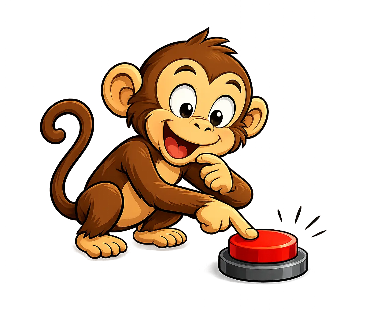 Monkey with a button