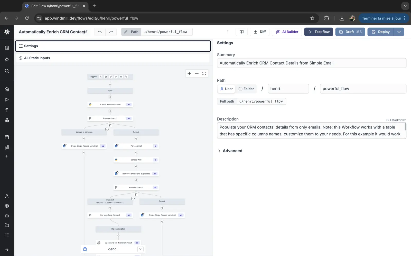 Windmill flow editor