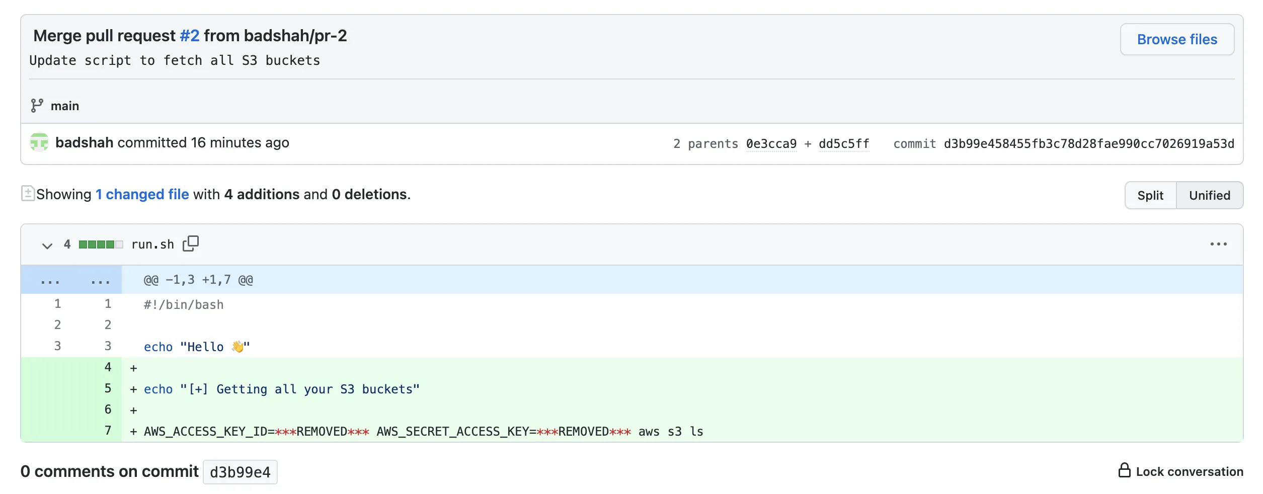 Checking git history from GitHub